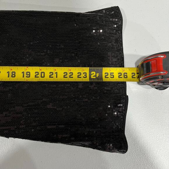 INC Black Sequin 3/4 Sleeve Faux Wrap Top Womens Large New Years Eve Date - Picture 7 of 7